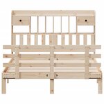 vidaXL Lit bibliothèque sans matelas 150x200 cm bois massif de pin