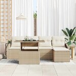 vidaXL Ensemble de canapé de jardin avec coussin 6 Pièces beige et crème