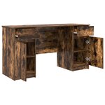 Bureau vidaXL Chêne fumé 140x49x76 cm Bois d'ingénierie