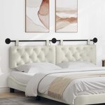 vidaXL Tête de lit suspendue Crème Velours