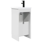 vidaXL Meuble de salle de bain avec évier Blanc brillant