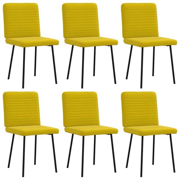 vidaXL Chaises à manger lot de 6 jaune velours