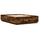 vidaXL Cadre de lit avec lumières LED chêne fumé 160x200 cm