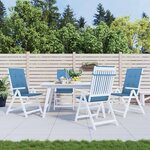 vidaXL Coussins de chaise à dossier haut lot de 4 bleu mélangé tissu
