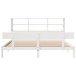vidaXL Lit bibliothèque sans matelas blanc 200x200 cm bois pin massif
