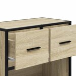 vidaXL Table de chevet chêne sonoma 60x31x60 cm bois ingénierie métal