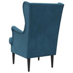 vidaXL Fauteuil Bleu Velours