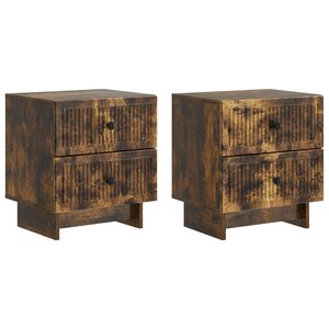 vidaXL Cabinet de chevet 2 pc Chêne fumé 43 x 34 5 x 47 5 cm