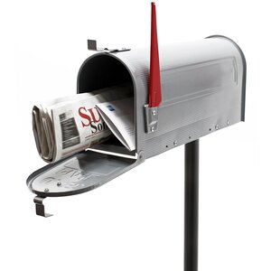 Boite à lettres us mailbox design américain gris argenté avec support
