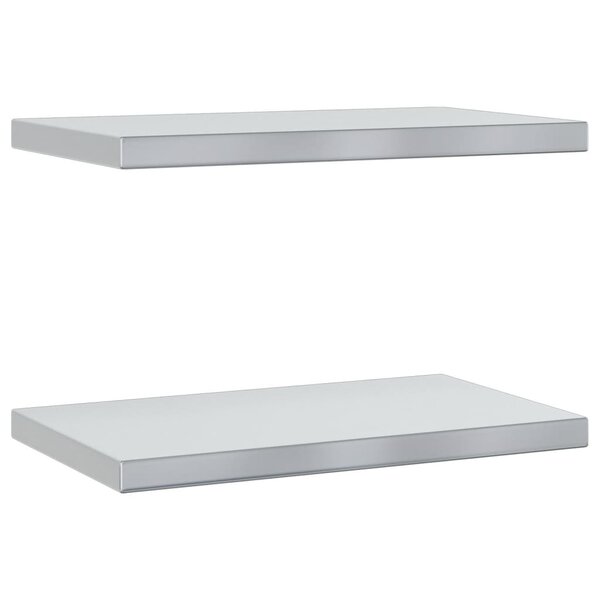 vidaXL Étagères murales 2 Pièces 50x30x3 cm argenté acier inoxydable