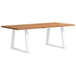 vidaXL Table à manger marron clair bois de chêne massif rectangulaire