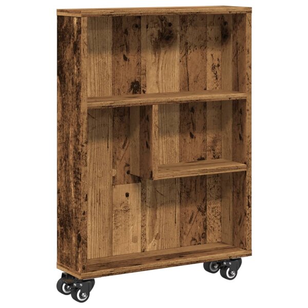vidaXL Chariot de rangement étroit vieux bois bois d'ingénierie