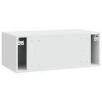 vidaXL Meuble TV mural 78 5 x 31 cm Blanc brillant Bois d'ingénierie