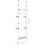 vidaXL Système de garde-robe télescopique barres et étagère Aluminium