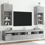 vidaXL Meubles TV avec lumières LED 2 Pièces gris béton 40 5x30x90 cm