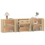 vidaXL Buffets 3 Pièces Chêne sonoma Bois d'ingénierie