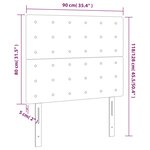 vidaXL Tête de lit à LED Taupe 90x5x118/128 cm Tissu