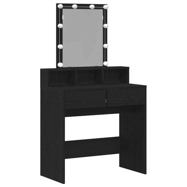 vidaXL Coiffeuse Chêne noir 80 x 41 x 144 5 cm Bois d'ingénierie