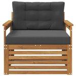 vidaXL Canapé d’extérieur Bois d'acacia massif et polyester
