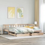 vidaXL Lit de jour avec gigogne et tiroirs sans matelas 90x200 cm