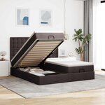 VidaXL Cadre de lit ottoman avec matelas marron foncé 200x200 cm tissu