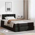 vidaXL Lit ottoman avec matelas & LED noir 120x190cm similicuir