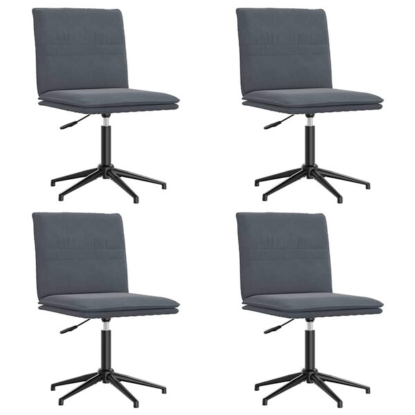 vidaXL Chaises à manger lot de 4 Gris foncé Velours