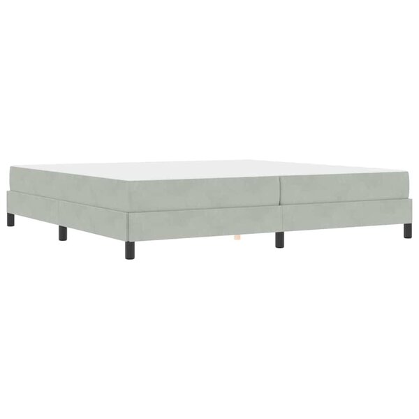 vidaXL Lit à ressorts avec matelas Gris clair 200 x 200 cm tissu