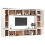 vidaXL Meubles TV 8 Pièces Blanc Bois massif de pin