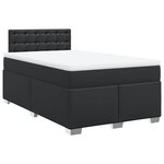 vidaXL Sommier à lattes de lit avec matelas noir 120x190 cm similicuir
