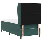 Lit coffre vidaXL avec matelas vert foncé 100x200 cm en velours
