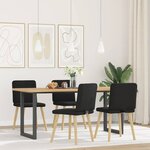 vidaXL Chaises à manger lot de 4 noir tissu