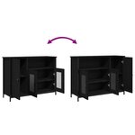 vidaXL Buffet Noir Chêne 100x35x75 cm Bois d'ingénierie