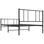 vidaXL Cadre de lit métal sans matelas avec pied de lit noir 75x190 cm