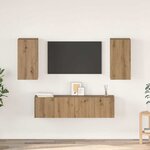 vidaXL Ensemble meuble TV 4 Pièces chêne artisanal 60 x 30 x 30 cm