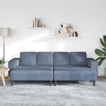 vidaXL Canapé Bleu 250 x 188 x 76 cm Tissu en velours côtelé