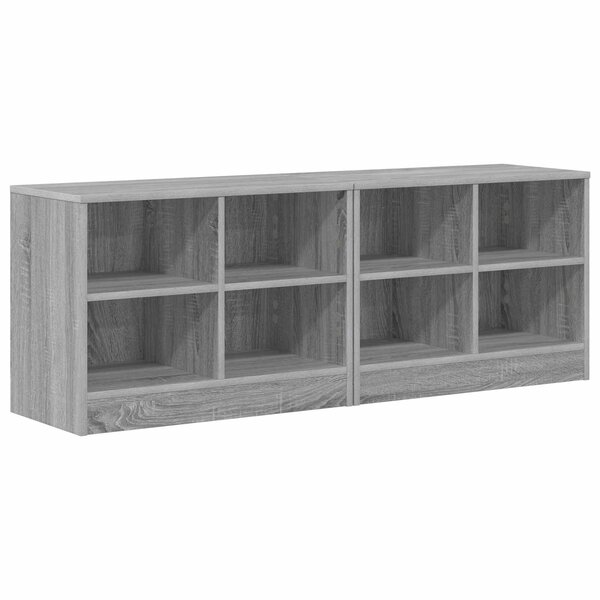 vidaXL Armoire de lit avec étagère 2 Pièces Sonoma gris 66 x 33 x 48 cm