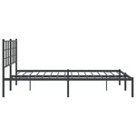 vidaXL Cadre de lit métal sans matelas avec tête de lit noir 150x200cm