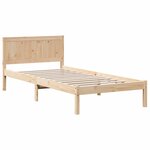 vidaXL Cadre de lit en bois de pin Naturel Bois de pin massif 100 x 200 cm