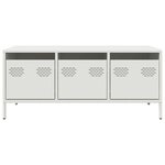 vidaXL Table basse blanc 101 5x50x43 5 cm acier laminé à froid