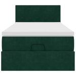 vidaXL Cadre de lit ottoman avec matelas vert foncé 100x200 cm velours