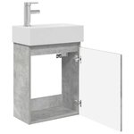 vidaXL Meuble de salle de bain avec robinet Gris béton