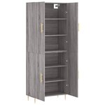 vidaXL Buffet haut Sonoma gris 69 5x34x180 cm Bois d'ingénierie