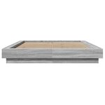 vidaXL Cadre de lit et lumières LED sans matelas sonoma gris 120x200cm