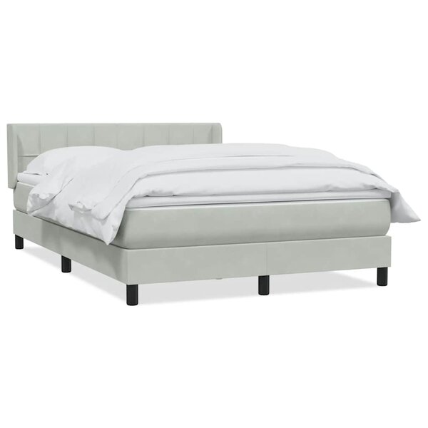 vidaXL Sommier à lattes de lit et matelas gris clair 160x220cm velours