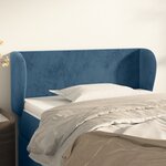 vidaXL Tête de lit avec oreilles Bleu foncé 93x23x78/88 cm Velours