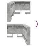 vidaXL Tête de lit de rangement Gris béton 80 cm Bois d'ingénierie