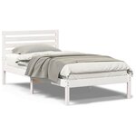 vidaXL Cadre de lit Blanc 75 x 190 cm Bois massif en pin