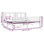 vidaXL Cadre de lit Gris Bois de pin massif 200x200 cm