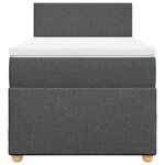 vidaXL Sommier à lattes de lit et matelas Gris foncé 90x190 cm Tissu